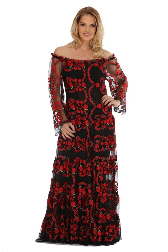 Rochie tull dantela brodat Liza Panait R794E