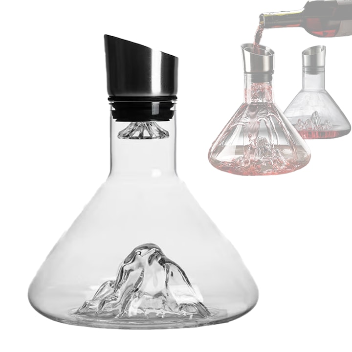 Комплект гарафа, дизайн Mountain on Top of the World, 1500 ml, първокласно стъкло