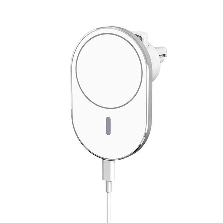 RorAem mágneses vezeték nélküli autós töltő gyorstöltő mágneses vezeték nélküli töltő 15W Samsung&Apple&Huawei&Xiaomi White telefonokhoz