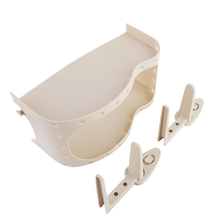 Suport de baie montat pe perete Peysaitr, sintetic, 2 carlige, ecologic, 30x15cm