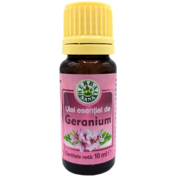 Ulei esential de Geranium "Aetheroleum geranii", 100% pur fara adaos, 10ml, Herbal Sana