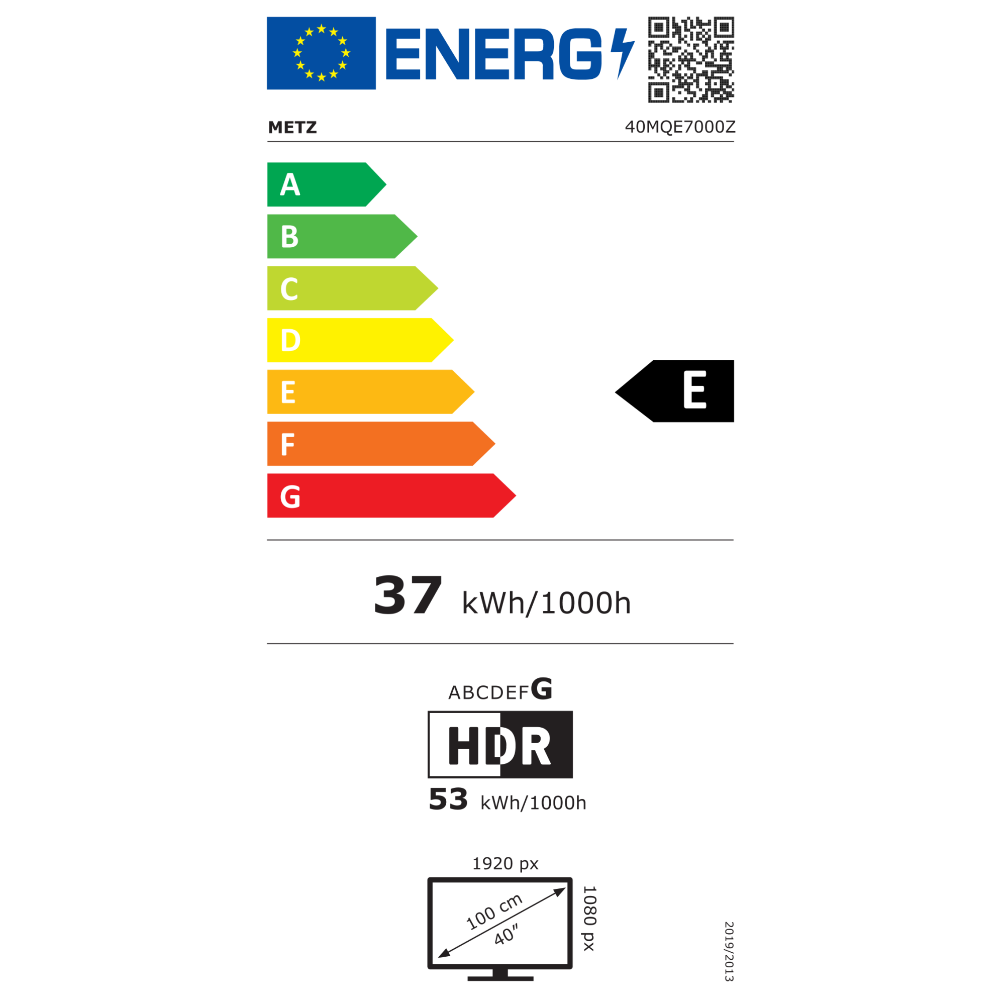 Televizor METZ QLED 40MQE7000, 100 cm, Smart Google TV, Full HD, Clasa E