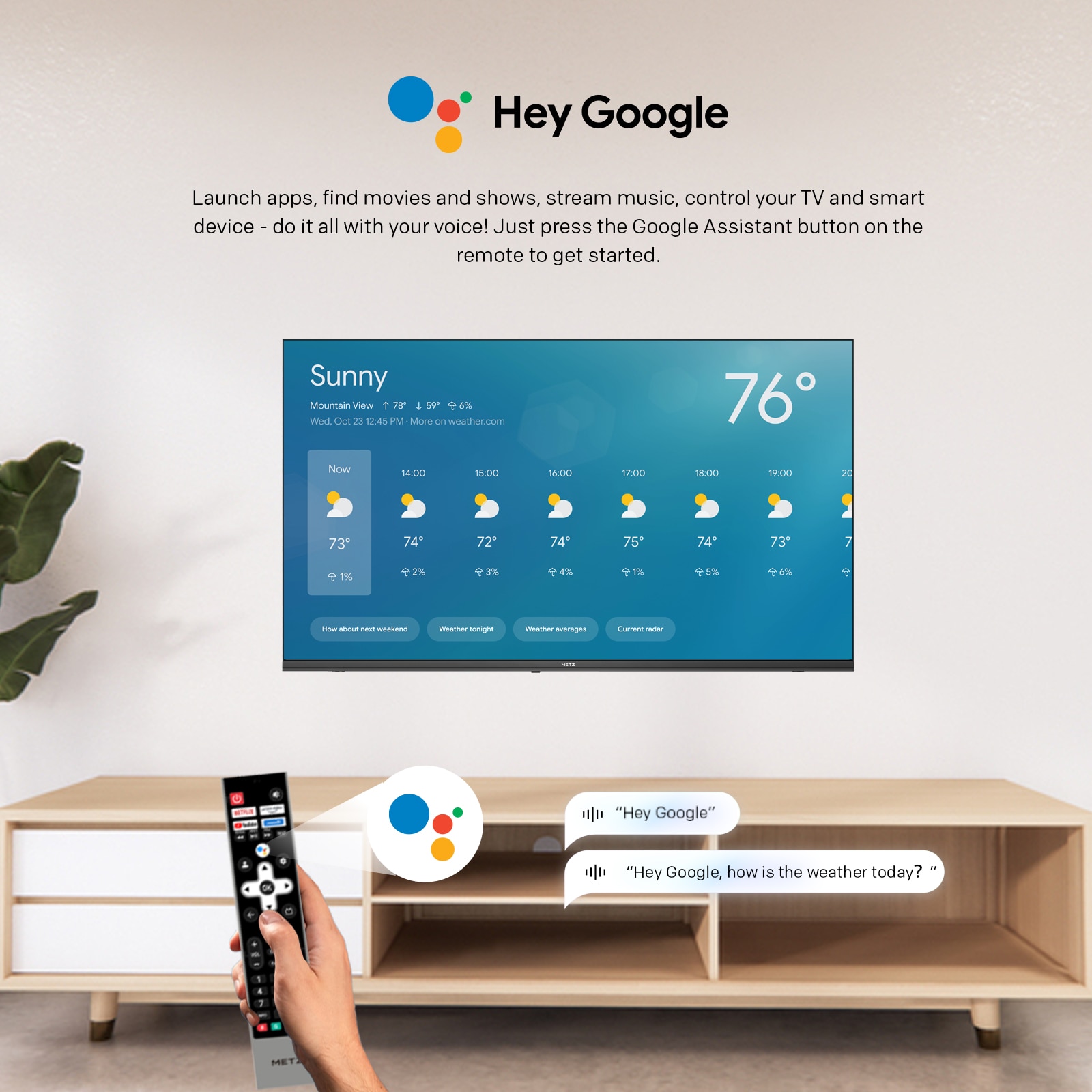 Televizor METZ QLED 40MQE7000, 100 cm, Smart Google TV, Full HD, Clasa E