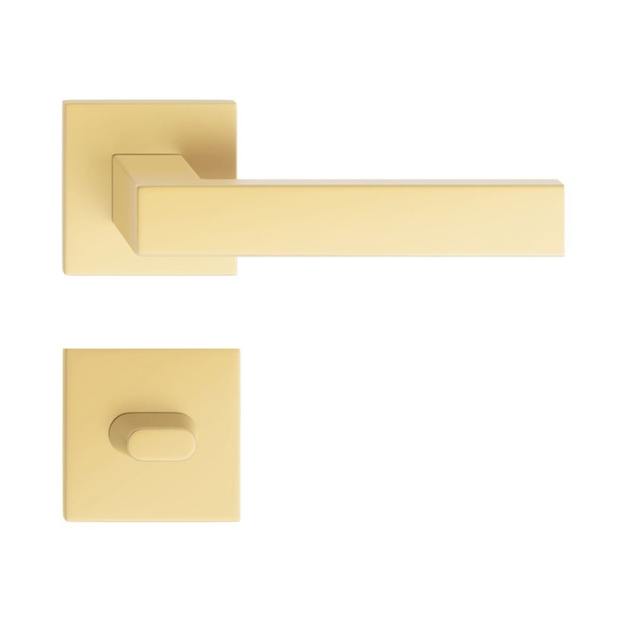 Maner usa model QUBIK auriu perlat rozeta wc