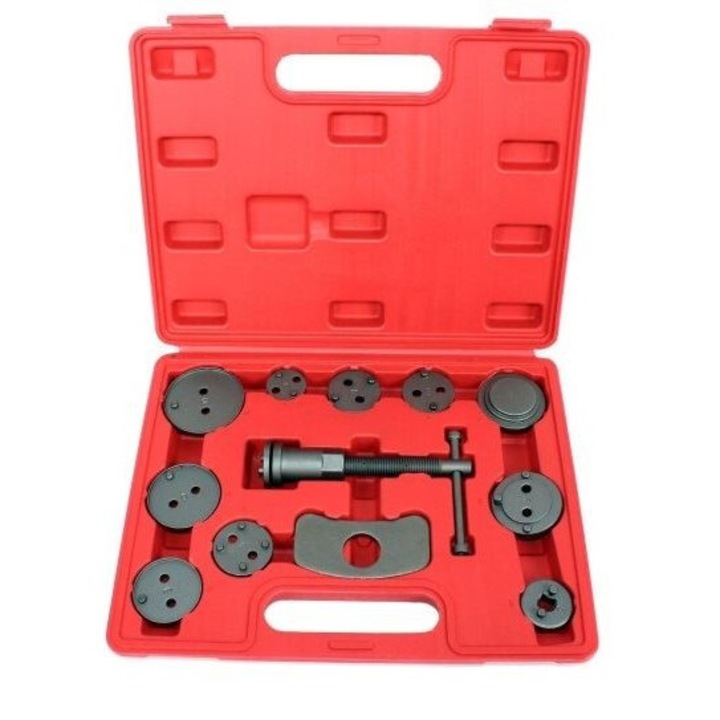 Set unelte pentru apasarea pistonelor de frana, Beast, 12 piese, pentru frane fata si spate, ambalaj practic