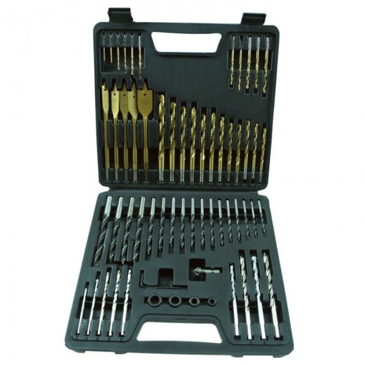 Set 60 burghie pentru metal, lemn si beton, Beast, diverse dimensiuni, coada cilindrica