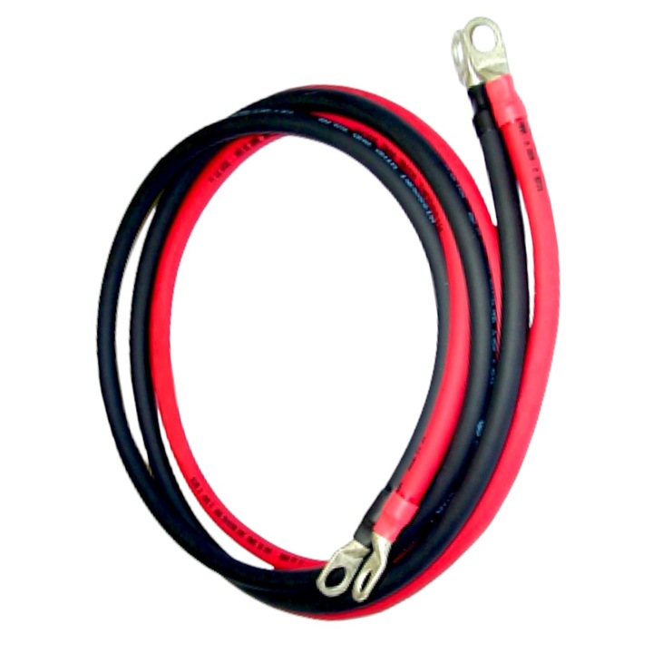 Set cablu baterie, sectiune 6 mm2, papuci 6 mm, lungime 2x25 cm, pentru utilaje agricole, ambarcatiuni navale, autovehicule, invertor, rezistent UV