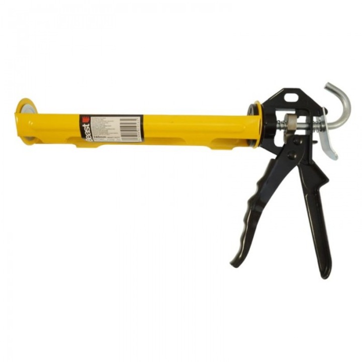 Pistol de aplicare pentru silicon, Beast, 240mm, metalic, pentru tuburi de 300ml