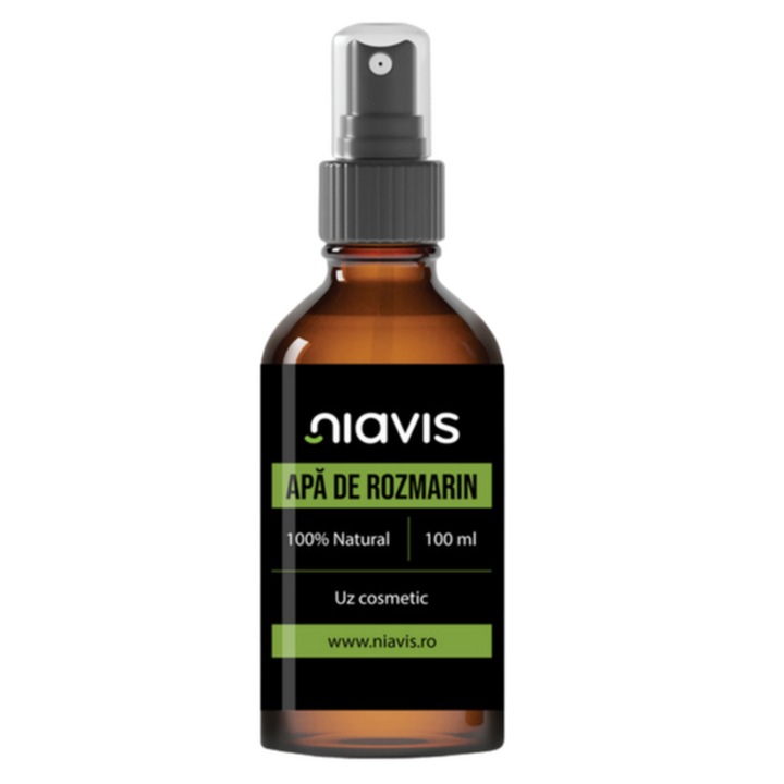 Apa de Rozmarin Niavis, 100 % Natural, uz cosmetic, pentru ingrijirea pielii si parului, Stimuleaza Cresterea Parului, Tratament Anti Caderea Parului, 100 ml