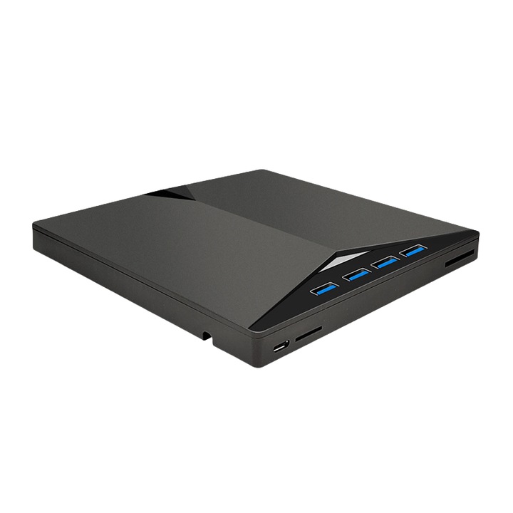 DVD Blu-ray рекордер, многофункционален оптичен модул, USB 3.0/Type-C, BD, VCD, CD, здрав, черен