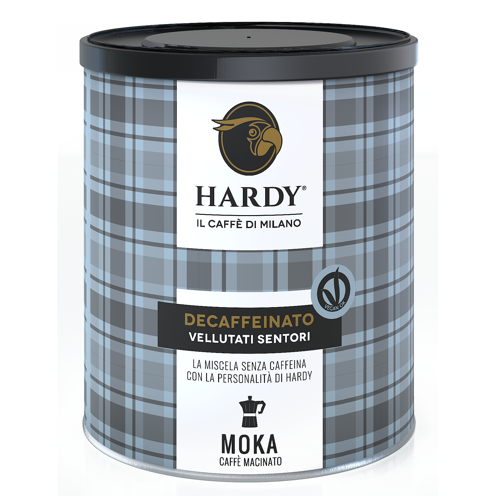 Cafea macinata, Hardy fara cofeina, cutie metalica, 250 g