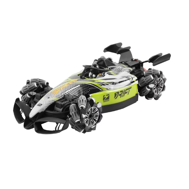 RC Drift 2 Stunt Car, 4x4, дистанционно управление/сензори за жестове, 360°, звуци и светлини, 35x17x10cm, зелен