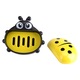 Jormftte szappantartó, katicabogár forma, sárga, fedéllel, vízelvezető kialakítás, PP anyag