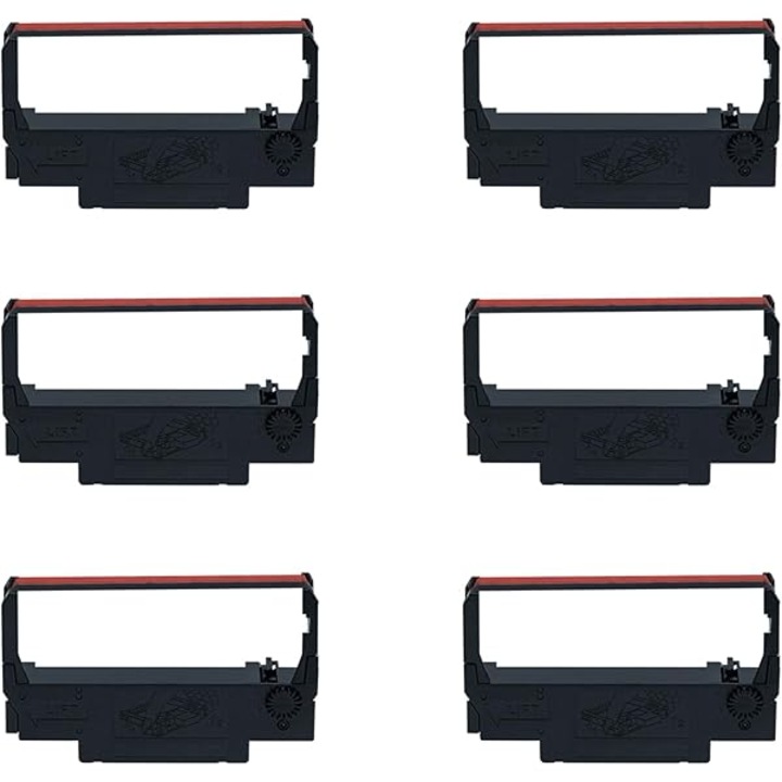 6 db ERC30 szalagkazetta 5mX12,7mm fekete kompatibilis Epson TM-U300 / ERC-38 / TM-U220 / TM-U230 / ERC-30 / TM-U210 / TM-U200 / TM-U375 / TM-U370 U325 ERC30 / ERC34 / ERC38 M 262 A / 51 PD TM270 / TM300 / 300A / 300 B / 300 C / 300 D / 300 PD