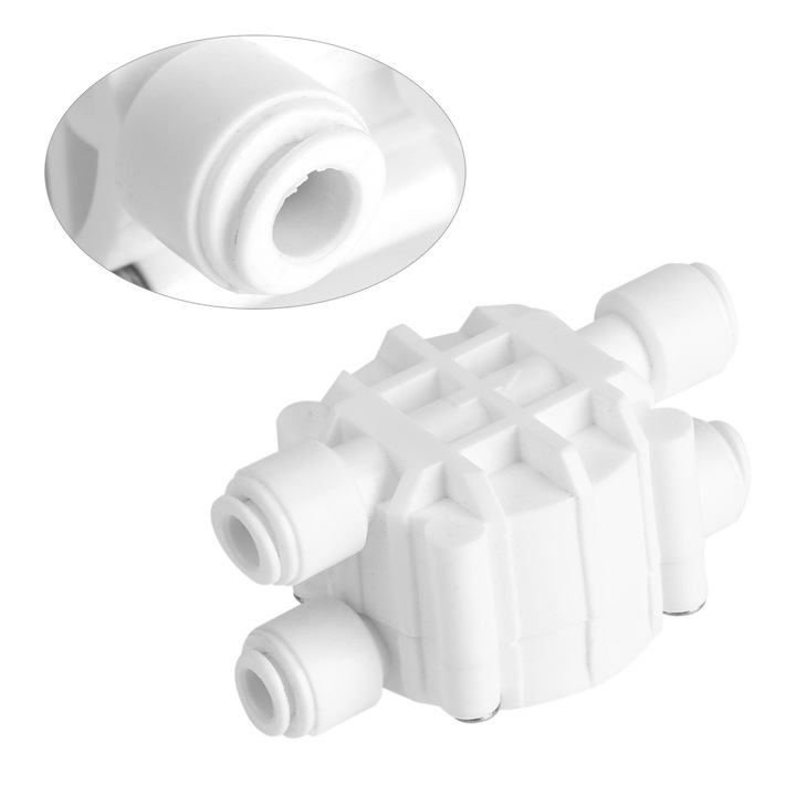 Вентил за бързо свързване, бял, 4-пътен комплект за система за пречистване на вода с обратна осмоза, 1/4 инчов