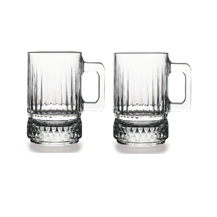 Set 2 pahare cu maner Model Elysia 310ML