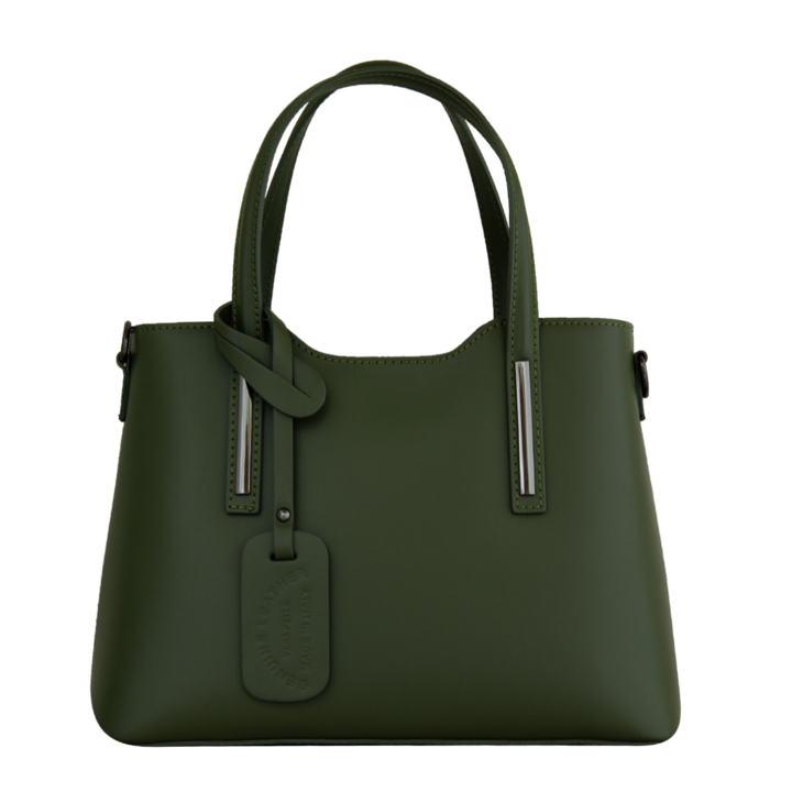 Női bőrtáska, Eva Bags, Pipa 5, zöld, 31x22x12