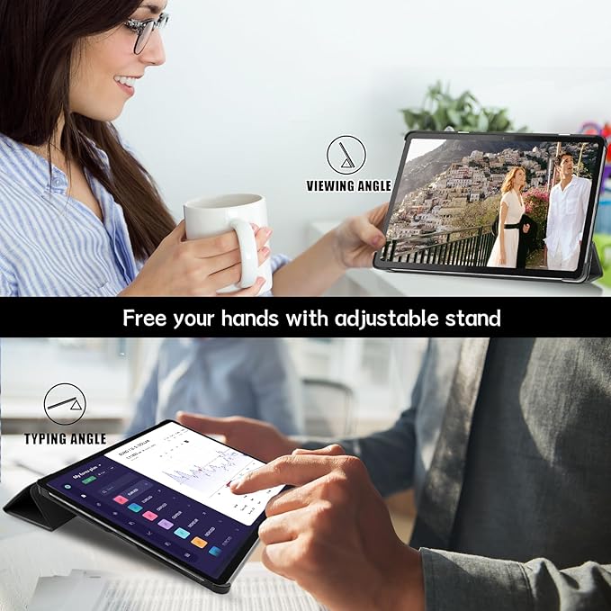 Husa tableta pentru Lenovo Tab P11 Gen 2 (2023), 11,5 inch, protectie completa, cu functie stand, sleep/wake, negru
