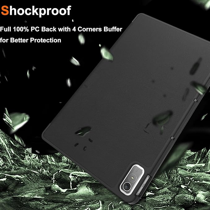 Husa tableta pentru Lenovo Tab P11 Gen 2 (2023), 11,5 inch, protectie completa, cu functie stand, sleep/wake, negru