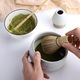 Set pentru Ceai Matcha, Set ceai Matcha 7 piese, Bol pentru Matcha, Suport pentru tel, Lingurita din Bambus, Stand pentru lingurita, Panza de Ceai Din Bumbac, Suport pentru tel Cerami, Sita, Ambalaj Cadou, Alb
