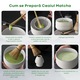 Set pentru Ceai Matcha, Set ceai Matcha 7 piese, Bol pentru Matcha, Suport pentru tel, Lingurita din Bambus, Stand pentru lingurita, Panza de Ceai Din Bumbac, Suport pentru tel Cerami, Sita, Ambalaj Cadou, Alb