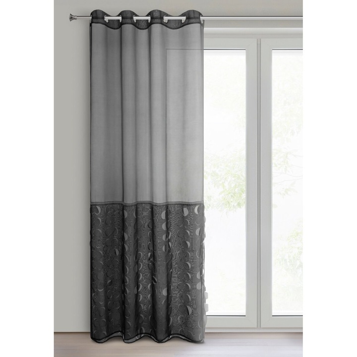 Перде DEBORA 140 х 250 см халки еврофирани черни