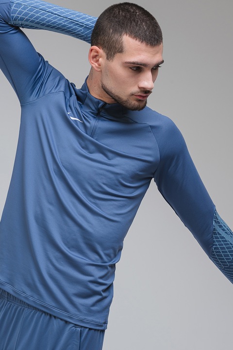 Nike, Футболна блуза с Dri-FIT и ръкави реглан, Прашно синьо
