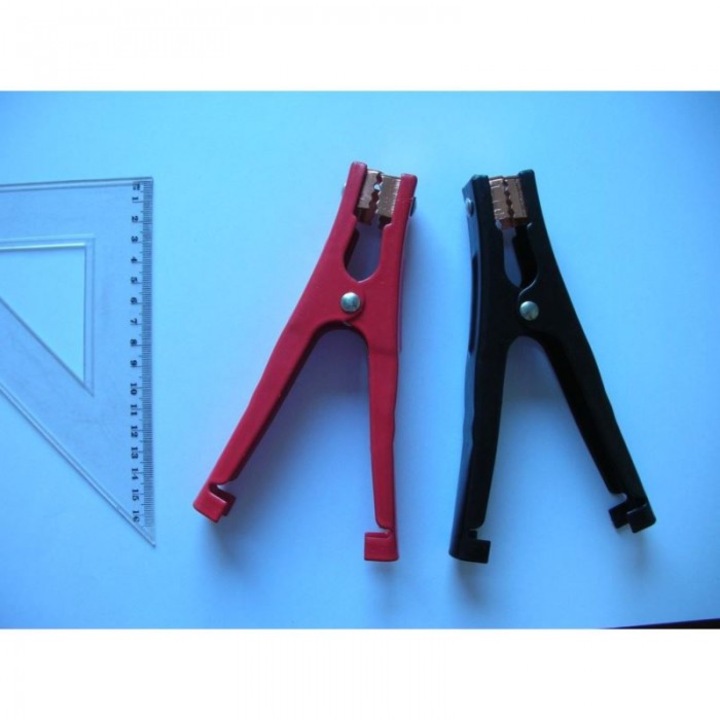 Cleme cabluri JUMBO', 4 bucati, Beast, 17cm, rosu/negru