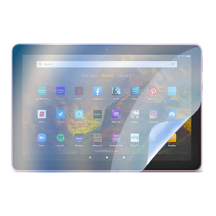 Folie de silicon Blue Guard OptiShield pentru Amazon Fire HD 10 (2021), Anti-reflexii, Anti-soc, Rezistenta la zgarieturi, Filtru anti lumina albastra pentru protectia ochilor, Aplicare usoara, Transparent