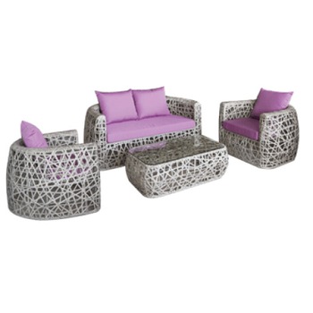 Set KNAKI mobila terasa,gradina din pvc ratan 4 piese masa , canapea , 2 fotolii , gri Set KNAKI mobila terasa,gradina din pvc ratan 4 piese masa , canapea , 2 fotolii , gri