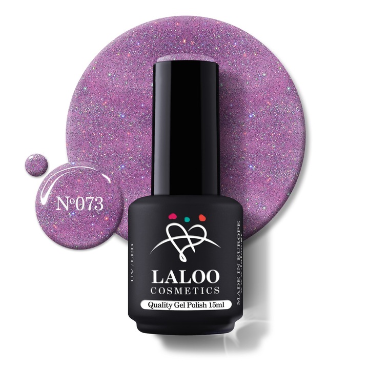 Oja semi-permanenta 073 Pink Holo Glitter Laloo 15ml