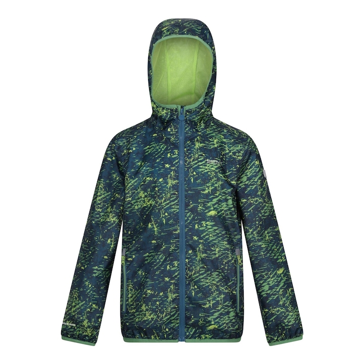 Regatta gyermek vízálló dzseki, marokkói kék, Kékeszöld