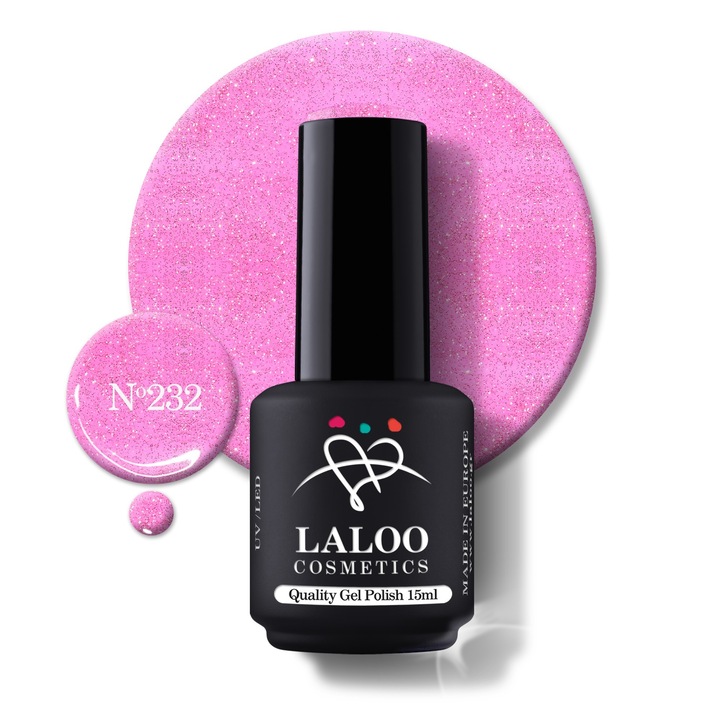 Oja semi-permanenta 232 Fuchsia glitter Laloo 15ml
