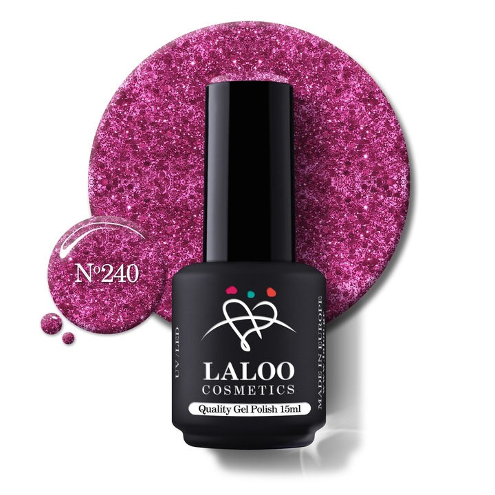 Oja semi-permanenta 240 Fuschia glitter Laloo 15ml