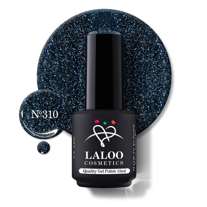 Oja semi-permanenta 310 Dark Tea Holo Glitter Laloo 15ml
