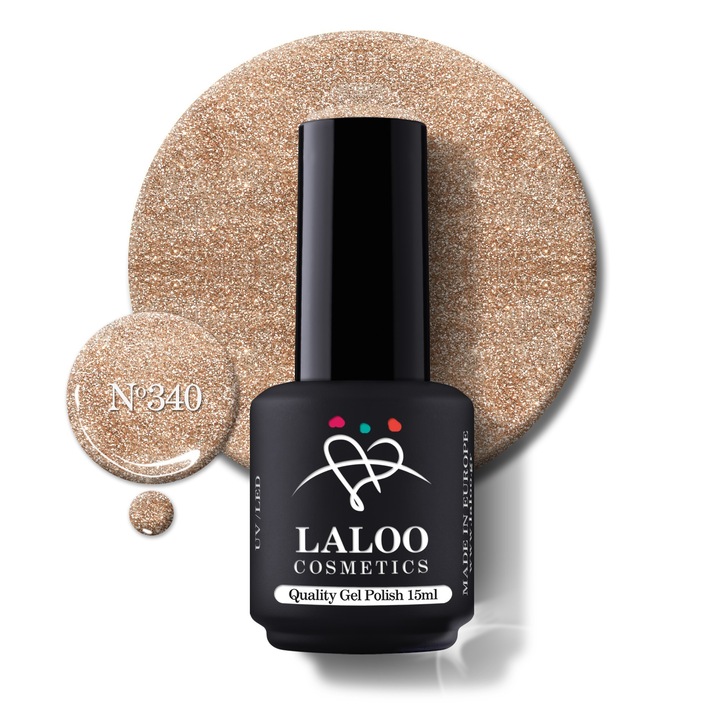 Oja semi-permanenta 340 Bronze Glitter Laloo 15ml