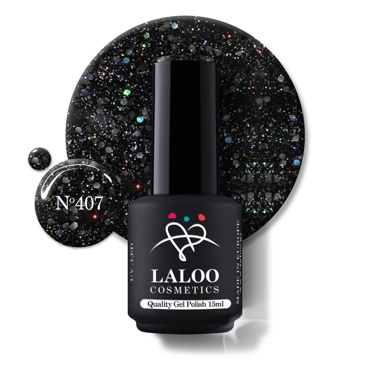 Oja semi-permanenta 407 Back Holo Glitter Laloo 15ml