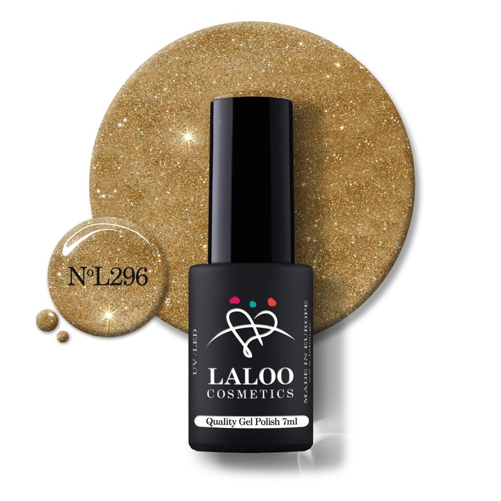 Oja semi-permanenta 296 Gold Glitter Laloo 7ml