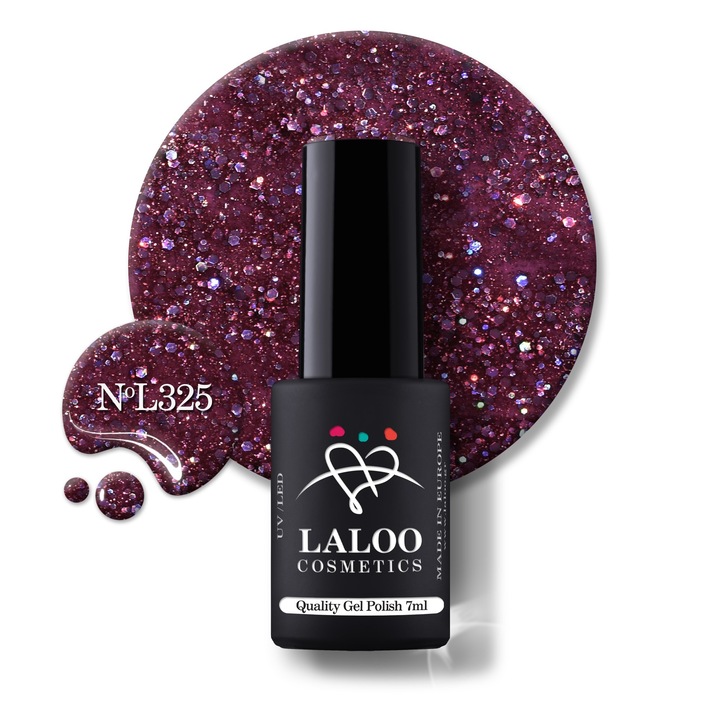Oja semi-permanenta 325 Violet Glitter Laloo 7ml