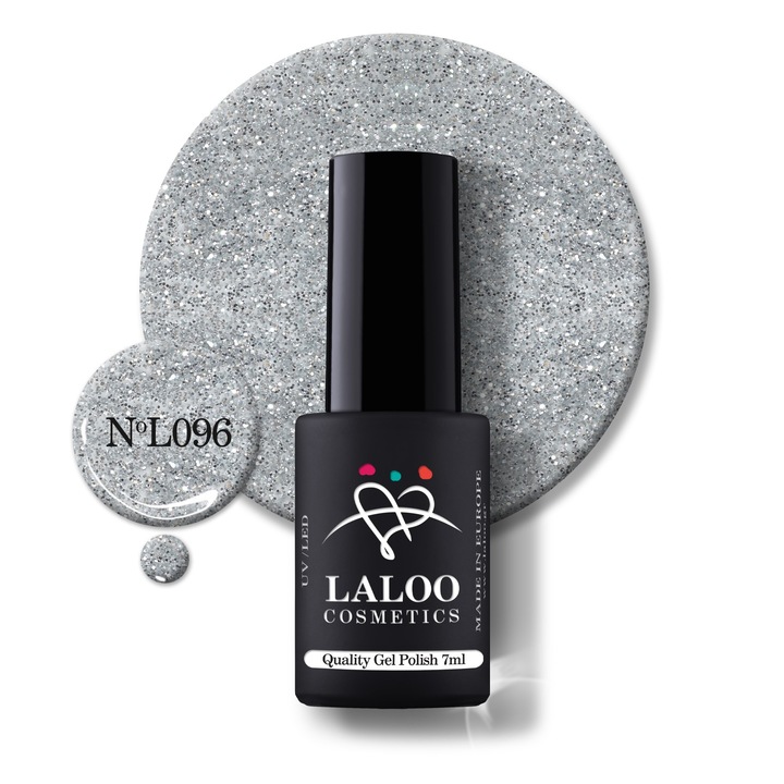Oja semi-permanenta 096 Silver Glitter Laloo 7ml