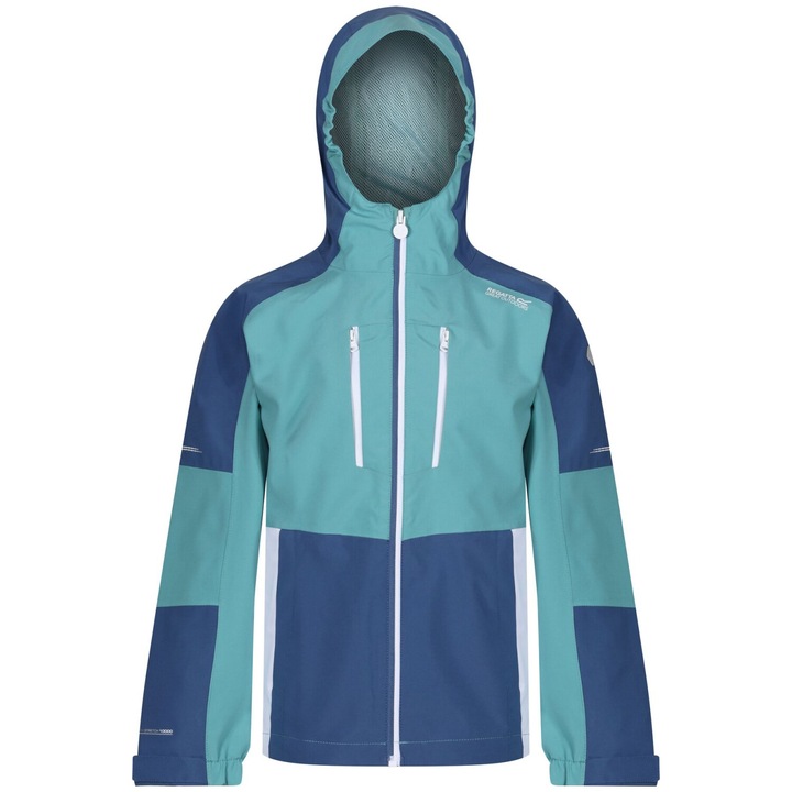 Regatta Highton IV Kids vízálló dzseki, Bristol Blue/Dimberly farmer, Vízzöld, 104 CM