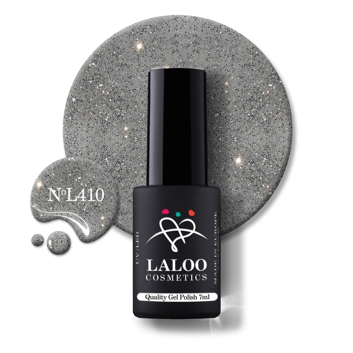 Oja semi-permanenta 410 Silver Fine Glitter Laloo 7ml