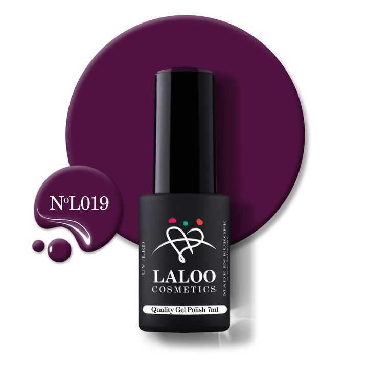 Oja semi-permanenta 019 Dark purple Cherry Laloo 7ml