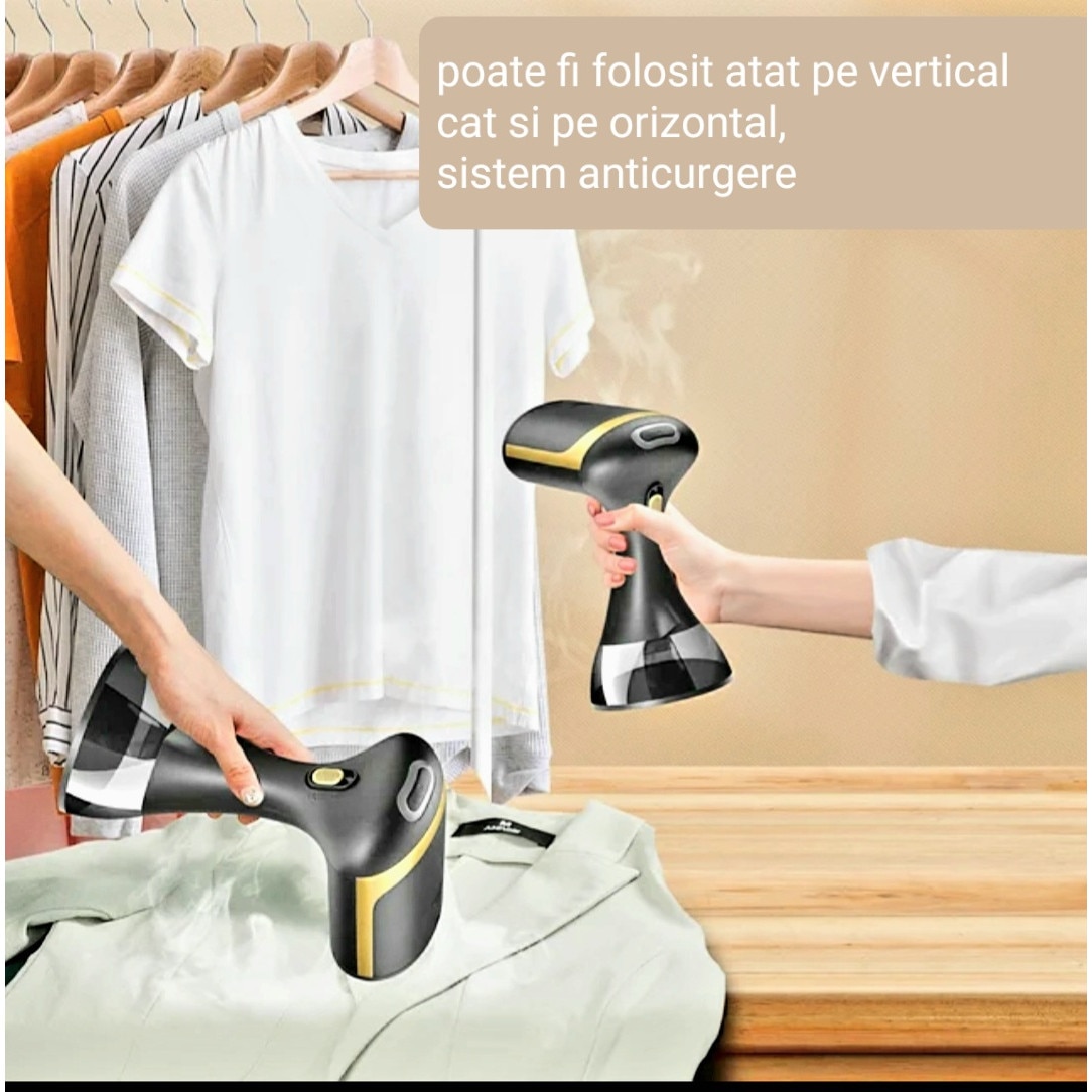 Aparat de calcat cu abur, vertical/orizontal, portabil, 1500 W, incalzire rapida