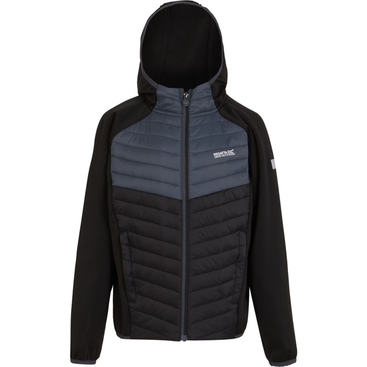Regatta Kielder VIII Kids Hybrid kabát, Fekete/Seal Grease, Fekete