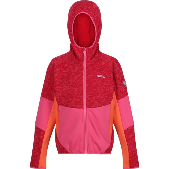 Regatta Dissolver VIII gyapjú pulóver dzseki gyerekeknek, Potion rózsaszín/Flamingo Pink/Satsuma, Sötét fukszia