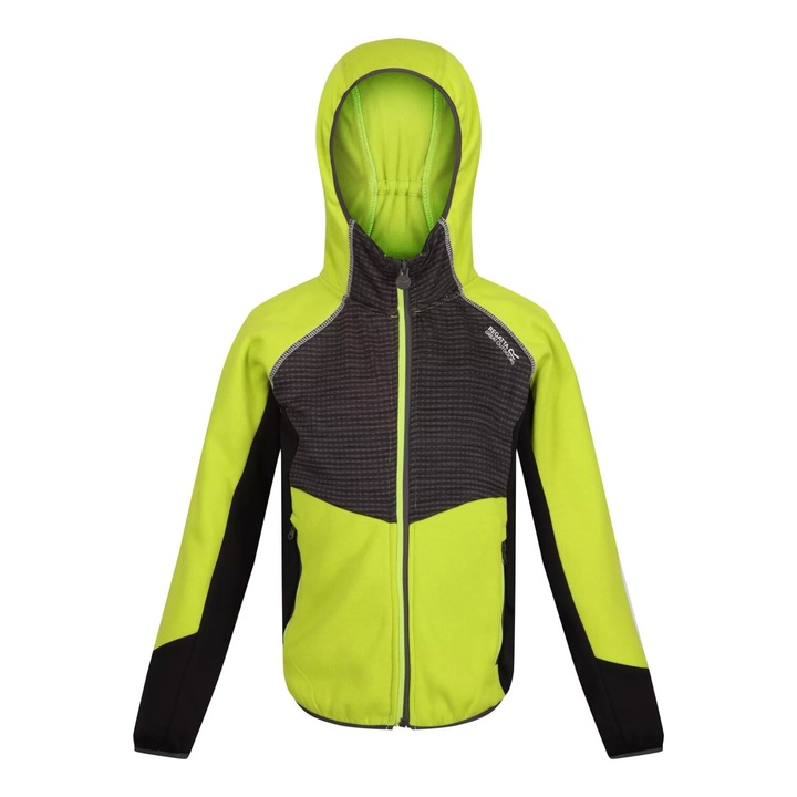 Regatta Prenton Kids polár pulóver dzseki, világos kiwi/sötétszürke, Neonzöld