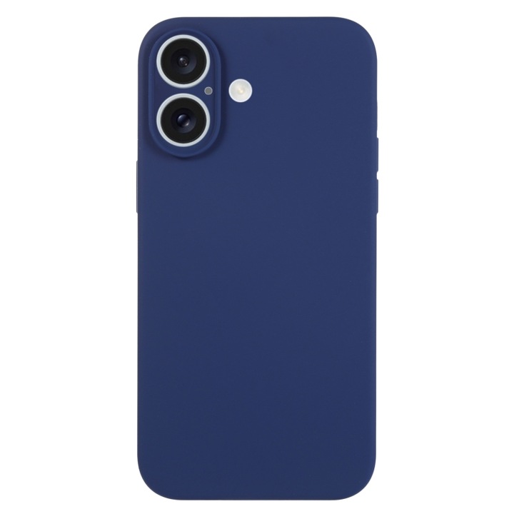 iPhone 16 kompatibilis tok, Premium Velvet szilikon, kameravédelem, sötétkék