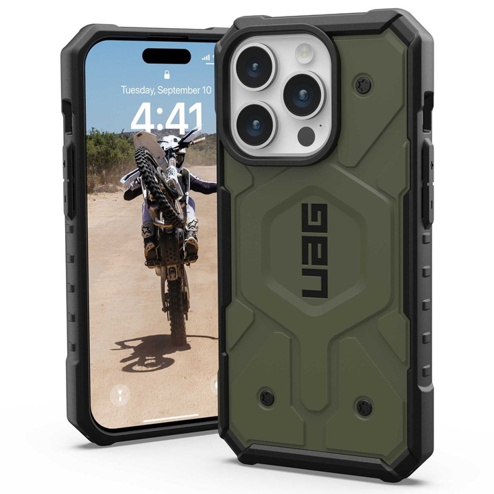 Husa Protectie pentru iPhone 15 Pro Max, X38, Lexgard, Olive Drab