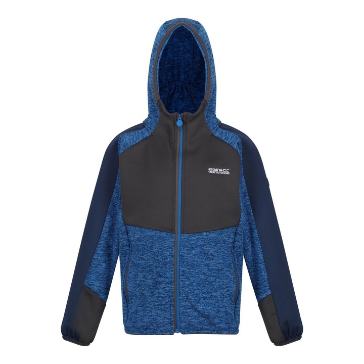 Regatta Dissolver VI Kids Zip Up kapucnis kapucnis, Sky Diver kék / sötétszürke, Kanári kék
